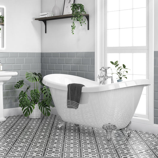 Synergy Marlow  Traditional Double Ended Slipper Bath 1750mm- White - welovecouk