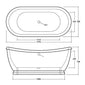 Synergy Boat Traditional White Freestanding Bath 1770mm - White - welovecouk