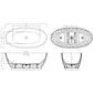 Synergy Cincelado Crystal Freestanding Bath 1700mm - Gloss White - welovecouk