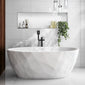 Synergy Cincelado Crystal Freestanding Bath 1700mm - Matt White - welovecouk