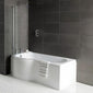 Trojan Zeya P Shape Shower Bath 1500 x 700/800 Premier Finish - Left - welovecouk