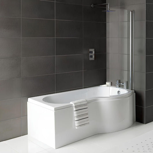  Trojan Zeya P Shape Shower Bath 1700 x 750/850 Premier Finish - Right - welovecouk