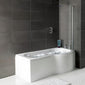 Trojan Zeya P Shape Shower Bath 1600 x 750/850 Standard Finish - Right - welovecouk