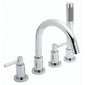 Hudson Reed Tec Lever 4 Hole Bath Shower Mixer Tap with Shower Kit & Hose Retainer