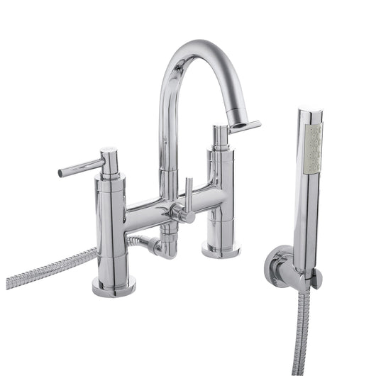  Hudson Reed Tec Lever Bath Shower Mixer with Swivel Spout, Shower Kit & Wall Bracket