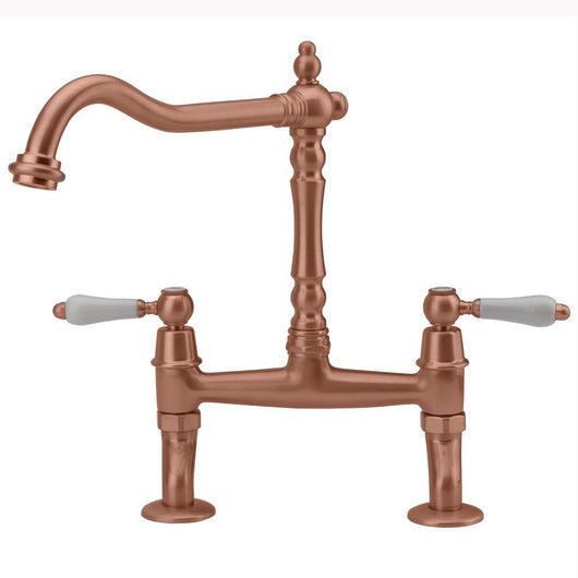  Tre Mercati Little Venice Traditional Bridge Sink Mixer Tap - Copper - welovecouk