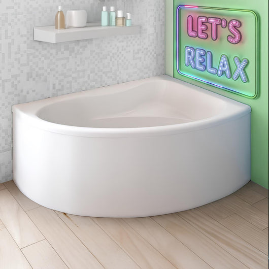  Trojan Orlando Offset Corner Bath 1500mm x 1020mm Right Handed - No Tap Hole - welovecouk