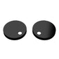 Nuie Luxury D Shaped Soft Close Toilet Seat White with Black Cover Caps - welovecouk