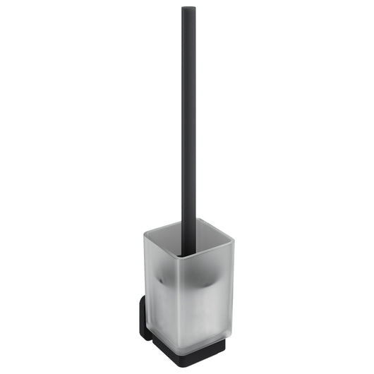  Trisen Toilet Brush Holder With Glass - Matt Black