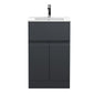 500mm Floor Standing 2 Door/Drawer Vanity & Basin 2 - Satin Anthracite