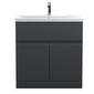 800mm Floor Standing 2 Door/Drawer Vanity & Basin 1 - Satin Anthracite