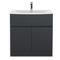 800mm Floor Standing 2 Door/Drawer Vanity & Basin 4 - Satin Anthracite