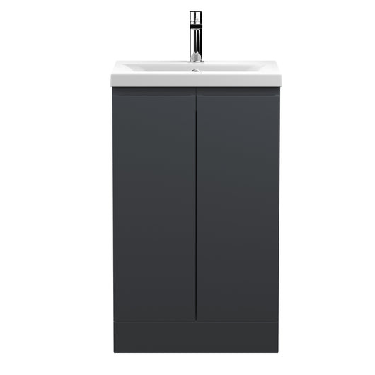  500mm Floor Standing 2 Door Vanity & Basin 1 - Satin Anthracite