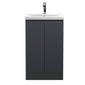 500mm Floor Standing 2 Door Vanity & Basin 1 - Satin Anthracite