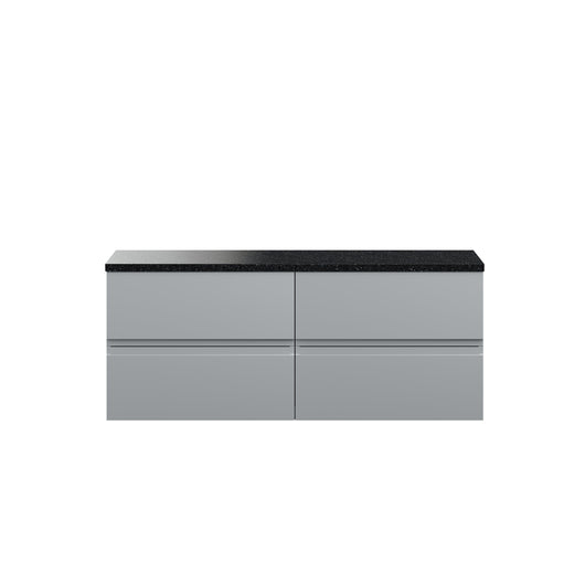  Hudson Reed Urban 1200mm Wall Hung 4-Drawer Unit & Laminate Worktop - Satin Grey