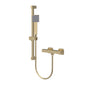 REGAR  Square Exposed Bar Valve Thermostatic Shower C/W Slide Rail Kit - Brushed Brass