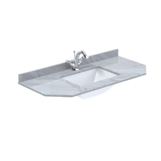  Bayswater Victrion 1 Tap Hole Marble Worktop - Grey 1000mm