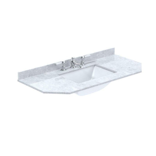  Bayswater Victrion 1 Tap Hole Marble Worktop - White 750mm