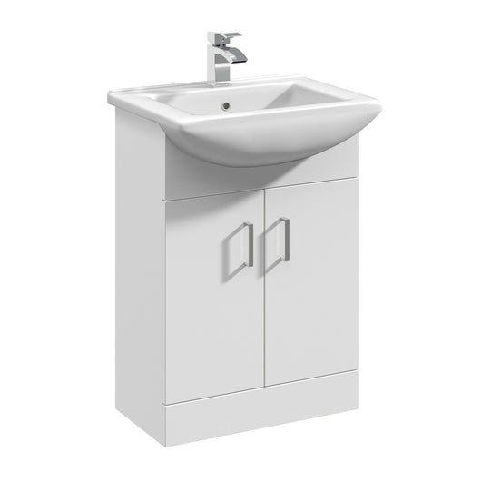  Percussion 550mm Floor Standing Basin Vanity Unit - White