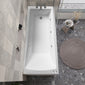 Riverside 1600mm x 700mm Square Single Ended 6 Jet Whirlpool Bath - Chrome - welovecouk