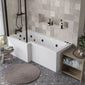 L Shaped Whirlpool Bath 1600mm - 24Jet - welovecouk