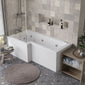 L Shaped Whirlpool Bath 1600mm - 24Jet - welovecouk