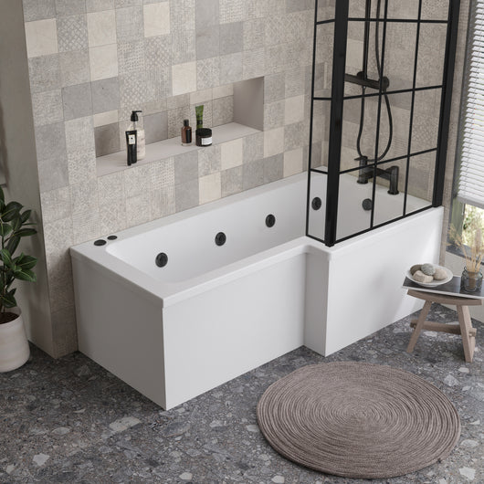  L Shaped Whirlpool Bath 1800mm - 8 Jet - welovecouk