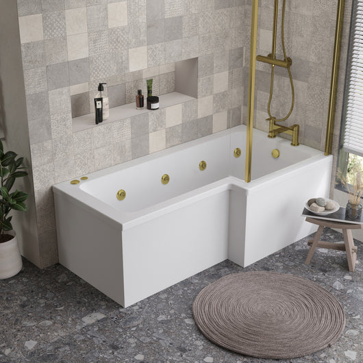  L Shaped Whirlpool Bath 1800mm - 8 Jet - welovecouk