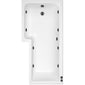 L Shaped Whirlpool Bath - 1600mm