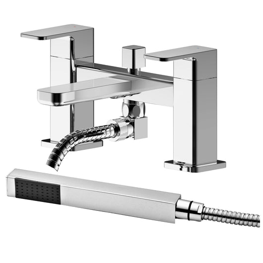  Nuie Windon Deck Mounted Bath Shower Mixer With Kit - Chrome