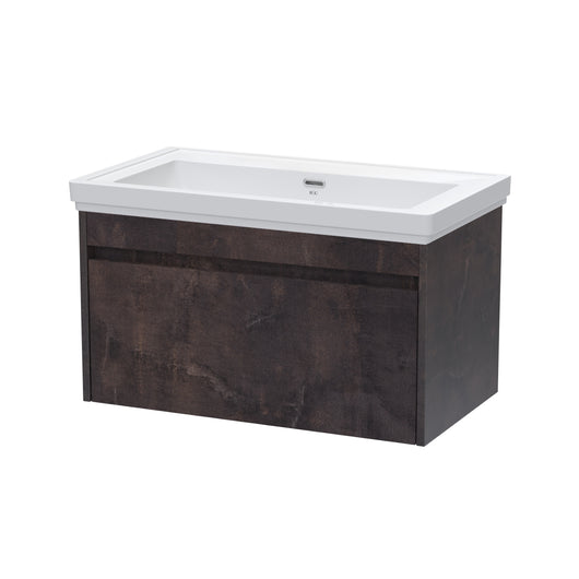  BC Designs Loftwood Wall Hung Vanity Unit & Basin 800mm - Metallic Slate