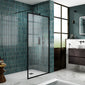 Hudson Reed Full Outer Frame Wetroom Screen 1950x1100x8mm - Matt Black - welovecouk