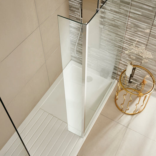  1700 x 700mm Walk-In 8mm Enclosure with Stone Shower Tray Pack - welovecouk