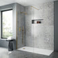 Nuie 1200mm Wetroom Screen With Support Bar - Brushed Brass