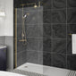 Nuie 1200mm Wetroom Screen With Support Bar - Brushed Brass