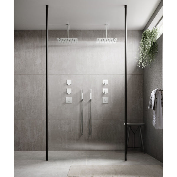 ShowerWorX 3000mm Floor to Ceiling Post for Wetroom Screen - Matt Black ...