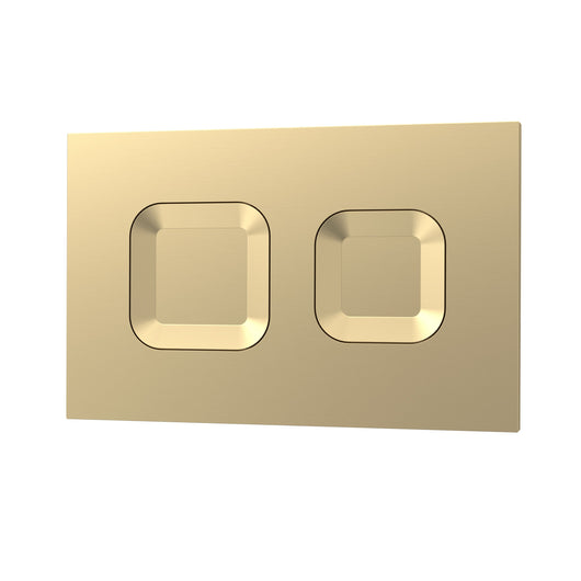 Nuie Square Dual Flush Push Button - Brushed Brass - welovecouk