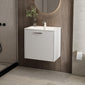 LECICO Zara 50cm 1-Drawer Wall Hung Vanity Unit - Gloss White