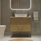 LECICO Zara 60cm 2-Drawer Wall Hung Vanity Unit - Oak
