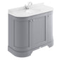 Bayswater 1000mm 3-Door Floor Standing Curved Basin Cabinet - Plummett Grey