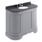 Bayswater 1000mm 3-Door Floor Standing Curved Basin Cabinet - Plummett Grey
