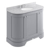  Bayswater 1000mm 3-Door Floor Standing Curved Basin Cabinet - Plummett Grey - welovecouk