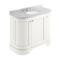 Bayswater 1000mm 3-Door Floor Standing Curved Basin Cabinet - Pointing White