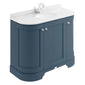 Bayswater 1000mm 3-Door Floor Standing Curved Basin Cabinet - Stiffkey Blue