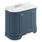 Bayswater 1000mm 3-Door Floor Standing Curved Basin Cabinet - Stiffkey Blue