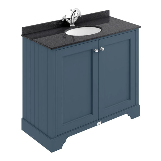  Bayswater 1000mm 2-Door Floor Standing Basin Cabinet - Stiffkey Blue