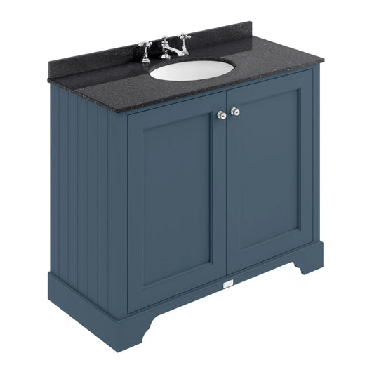  Bayswater 1000mm 2-Door Floor Standing Basin Cabinet - Stiffkey Blue - welovecouk