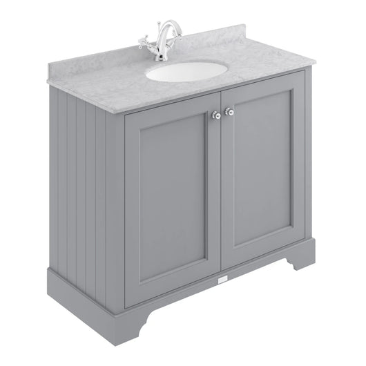  Bayswater 1000mm 2-Door Floor Standing Basin Cabinet - Plummett Grey - welovecouk