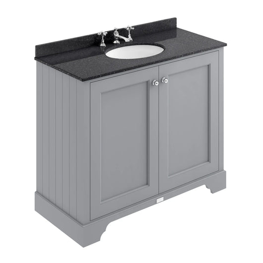  Bayswater 1000mm 2-Door Floor Standing Basin Cabinet - Plummett Grey - welovecouk