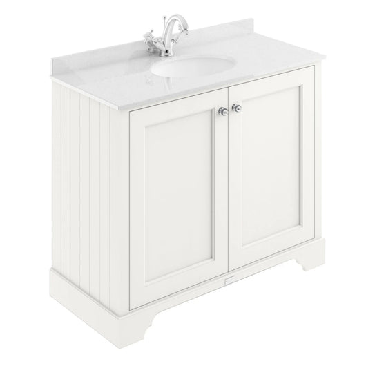  Bayswater 1000mm 2-Door Floor Standing Basin Cabinet - Pointing White - welovecouk